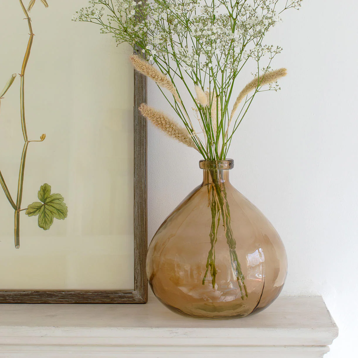 Artisan Smoked Glass Vase