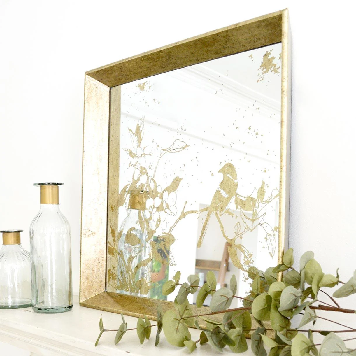 Aged Mirrored Square Tray - Image 2