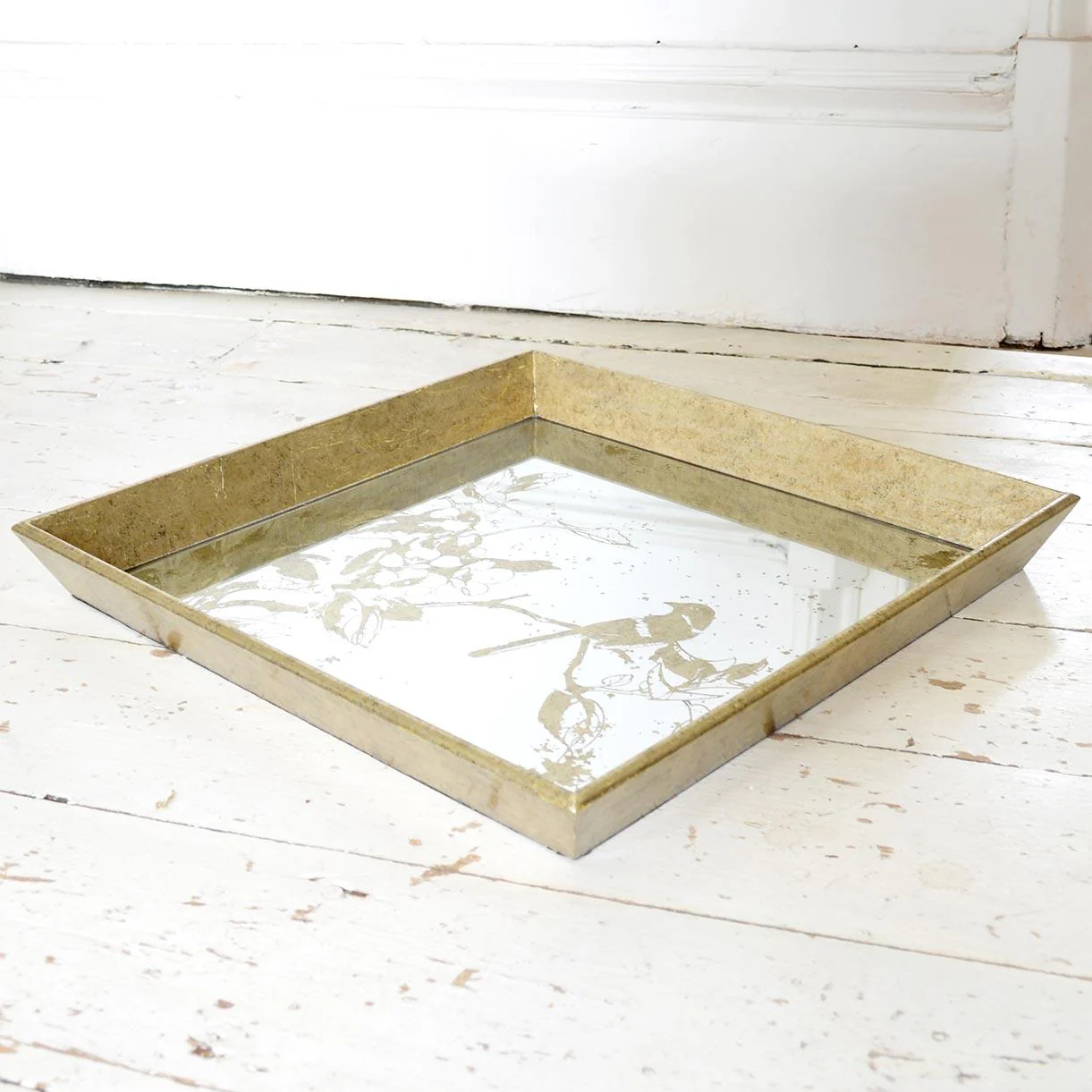 Aged Mirrored Square Tray - Image 4