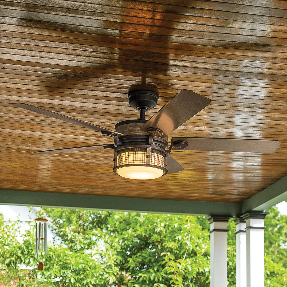 Ahrendale Outdoor Ceiling Fan with LED Light - Image 2
