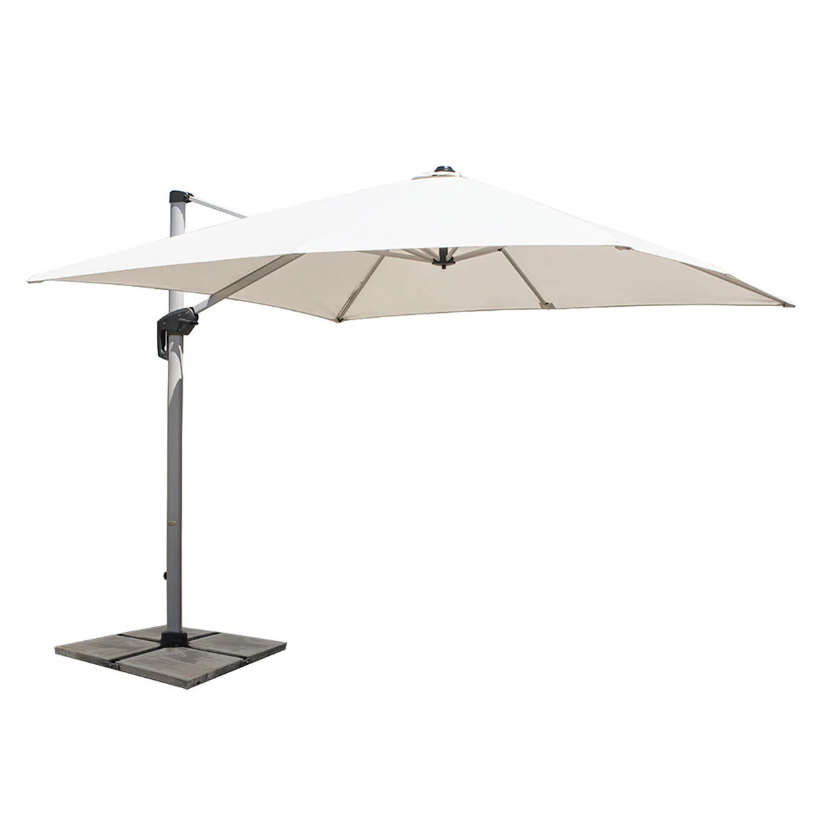 Aluminium Framed Cantilever Square Parasols and Base - Image 3