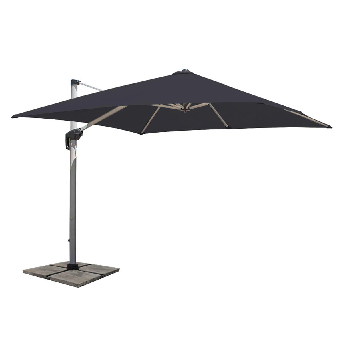 Aluminium Framed Cantilever Square Parasols and Base - Image 5