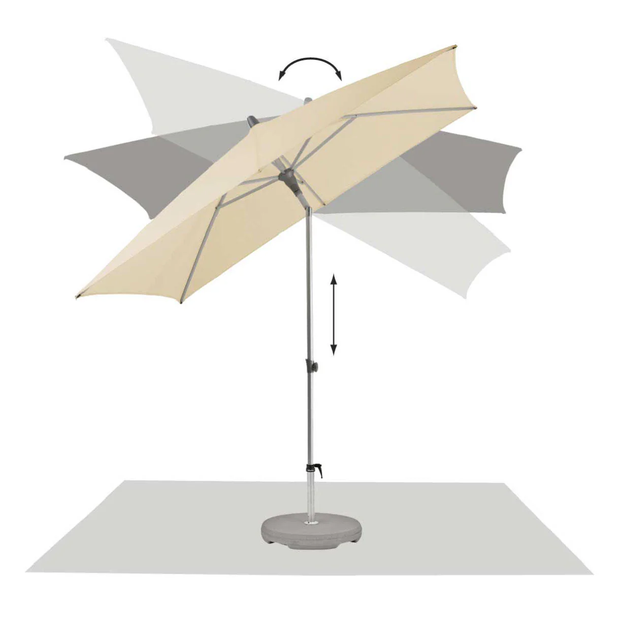 AluSmart Square Centre Pole Parasols - Image 3