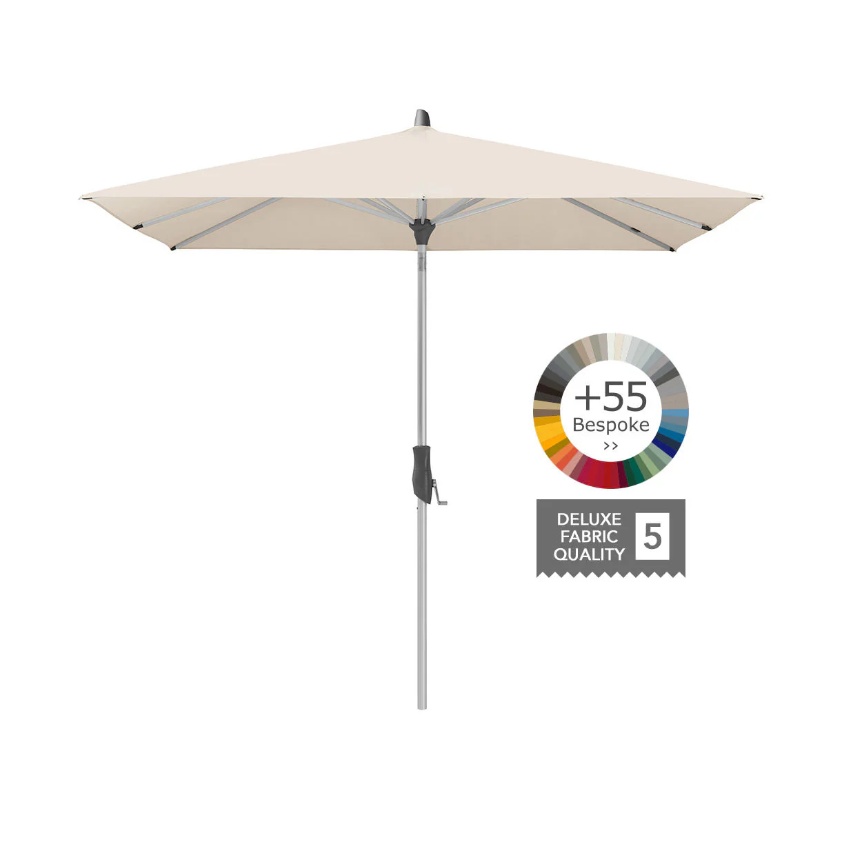 AluTwist Rectangular Centre Pole Parasols - Image 7