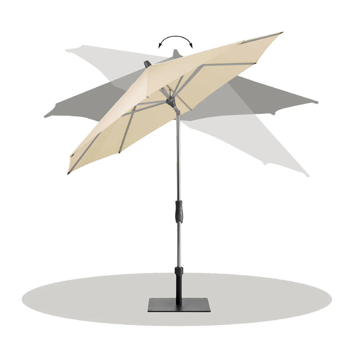 AluTwist Round Centre Pole Parasols - Image 3