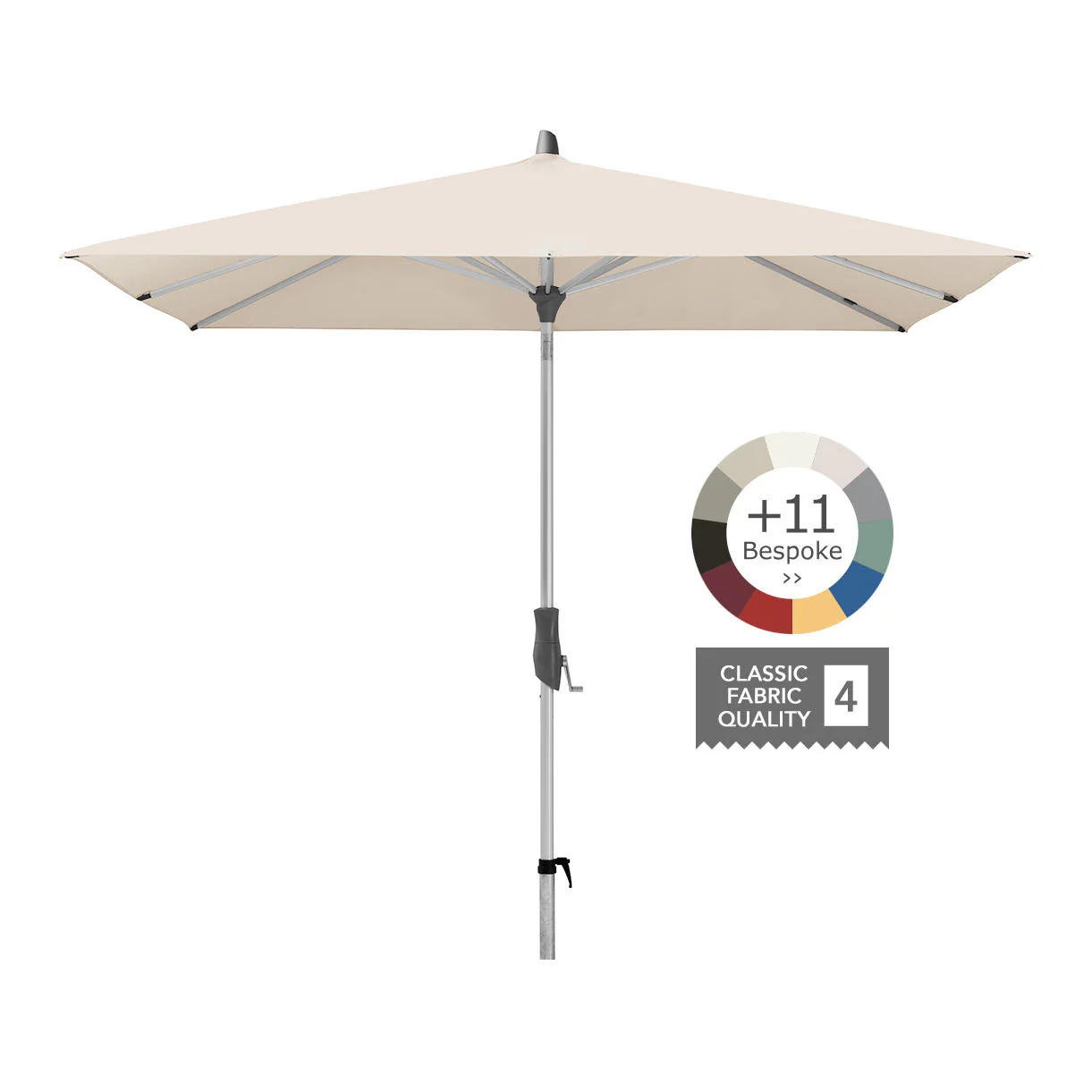 AluTwist Square Centre Pole Parasols - Image 5