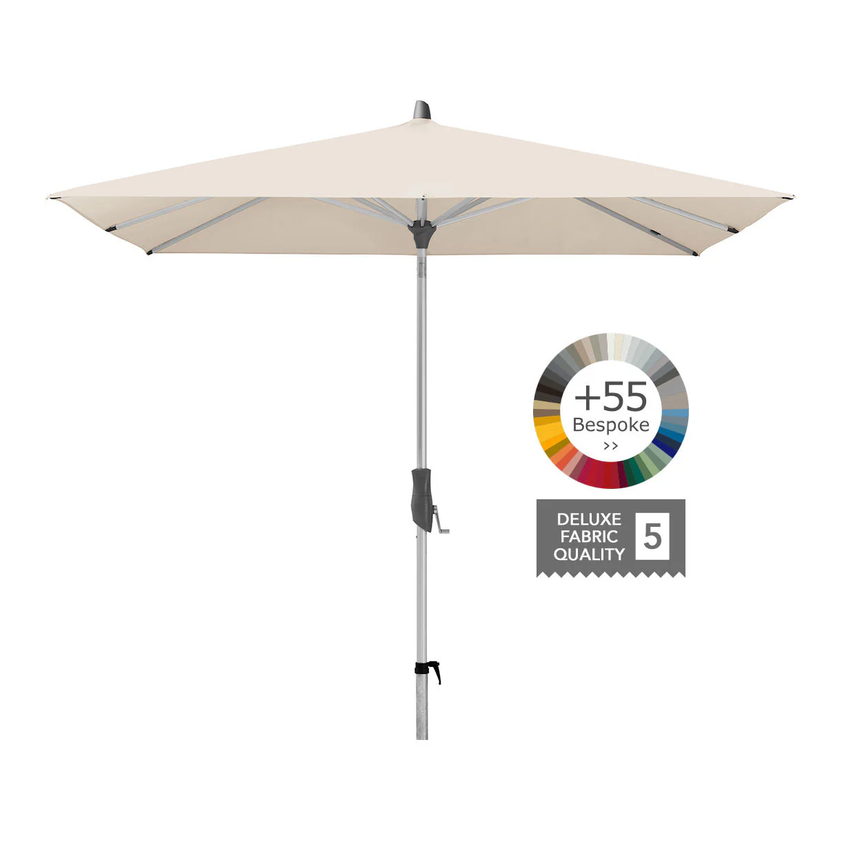 AluTwist Square Centre Pole Parasols - Image 7