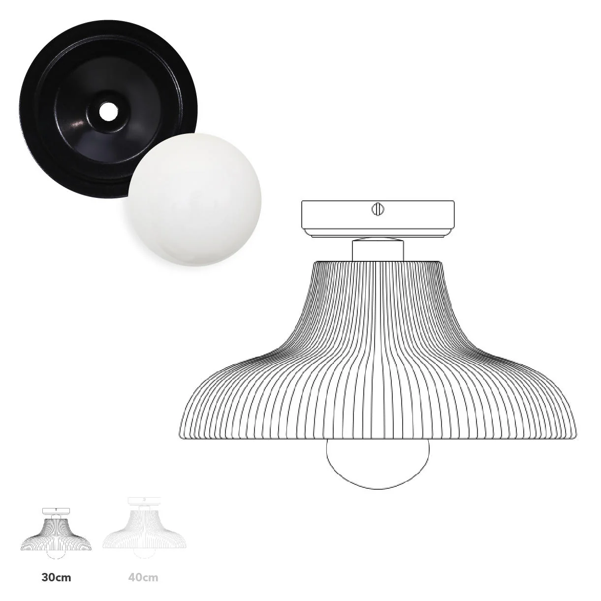 Aquarius Outdoor Semi Flush Ceiling Light - Image 10