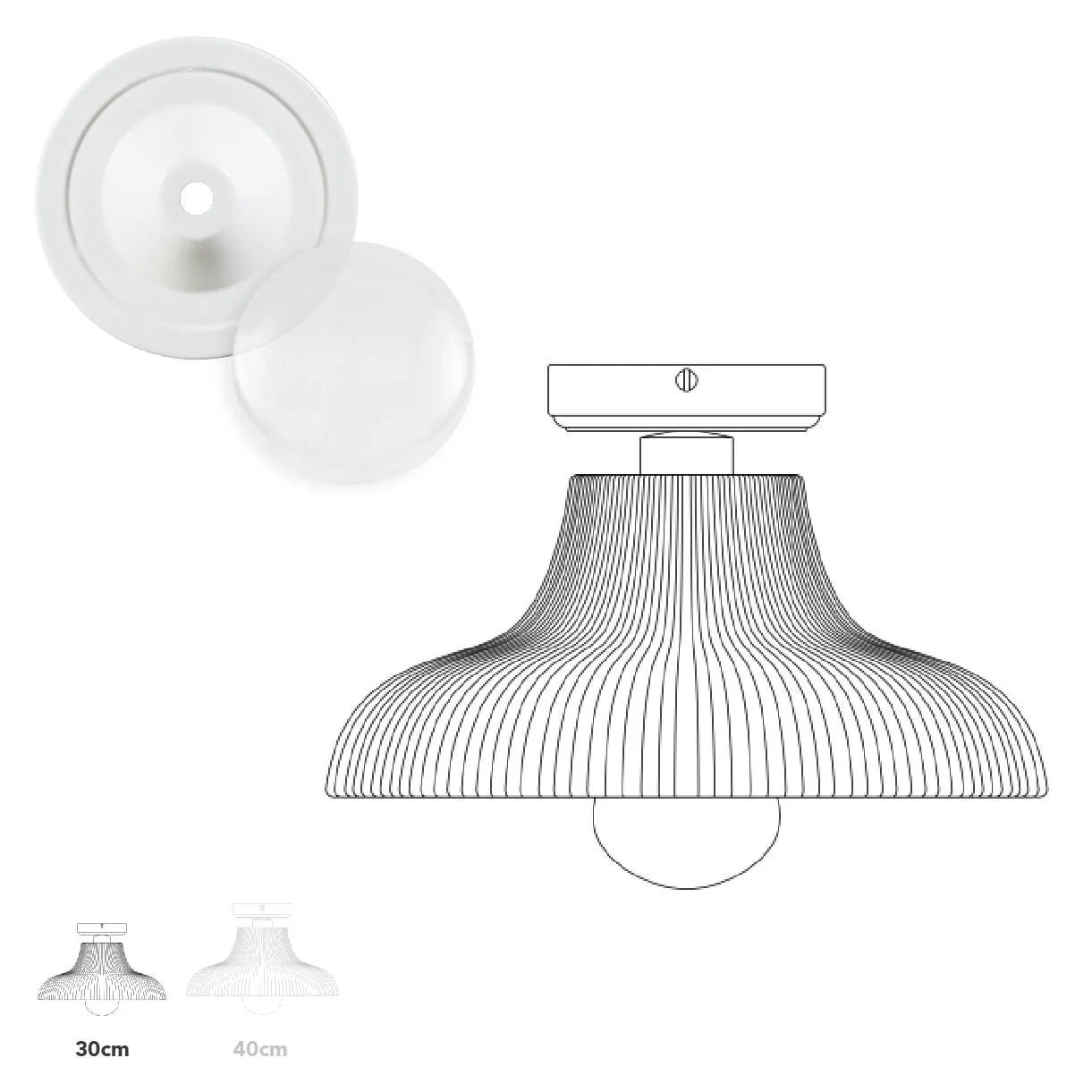 Aquarius Outdoor Semi Flush Ceiling Light - Image 11