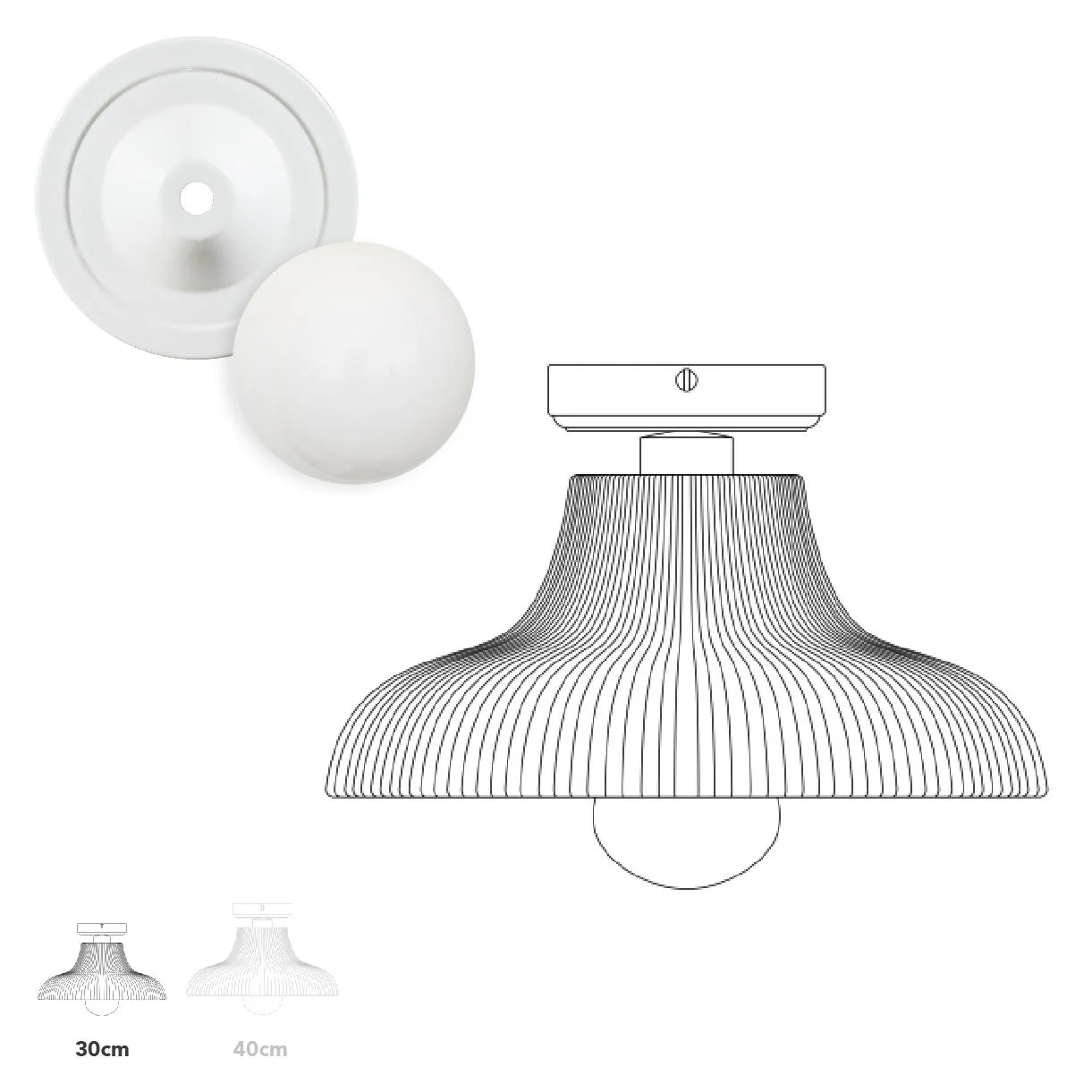 Aquarius Outdoor Semi Flush Ceiling Light - Image 12