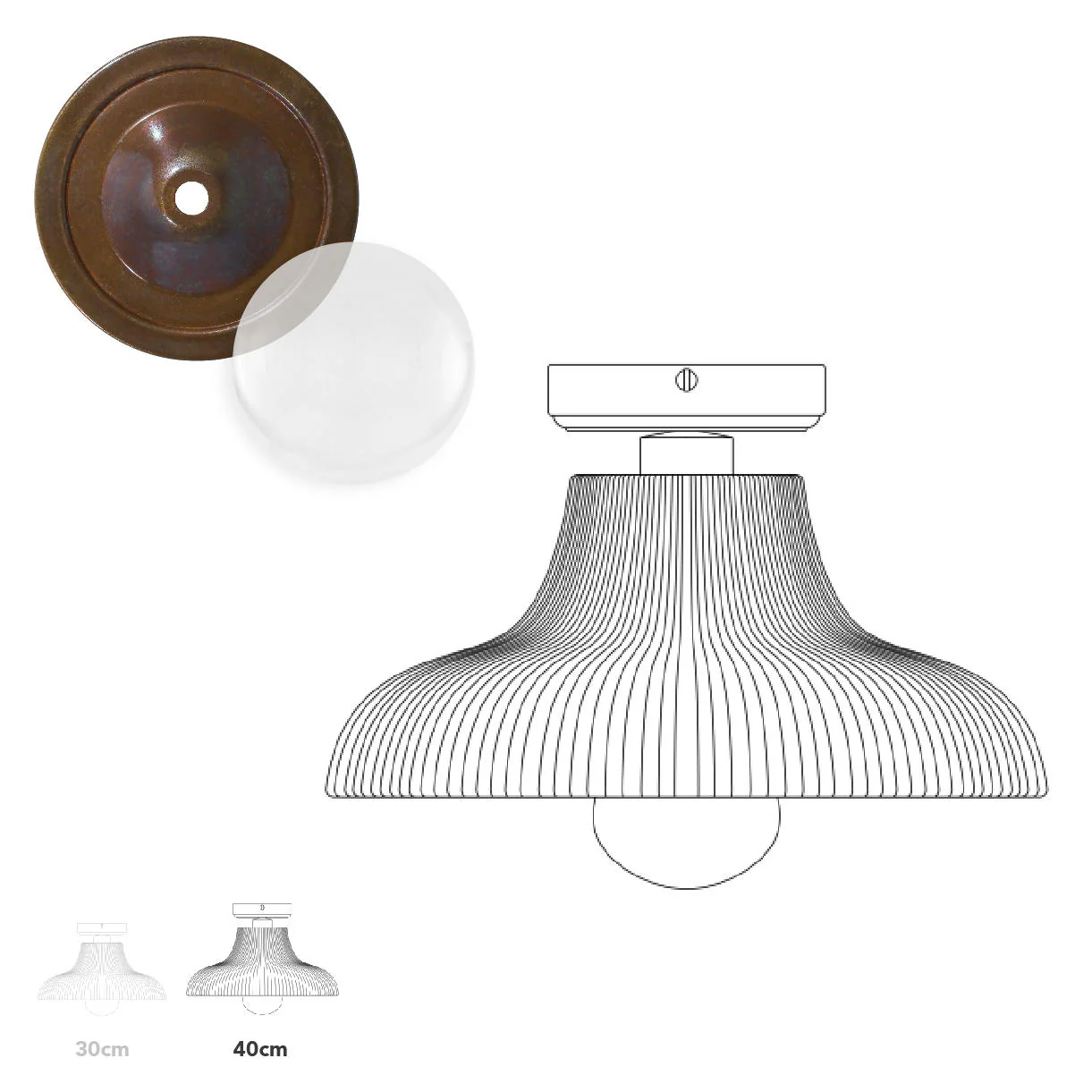 Aquarius Outdoor Semi Flush Ceiling Light - Image 13