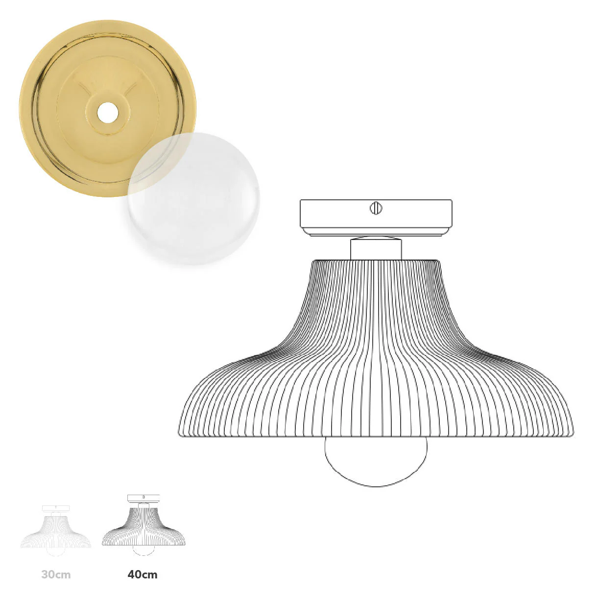 Aquarius Outdoor Semi Flush Ceiling Light - Image 15