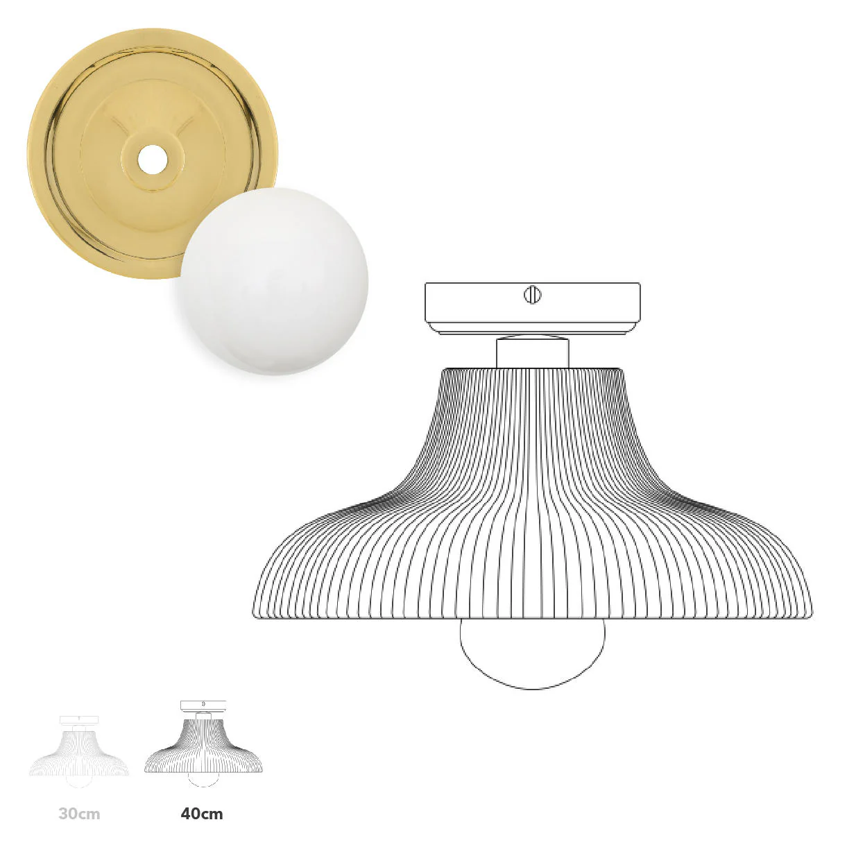 Aquarius Outdoor Semi Flush Ceiling Light - Image 16
