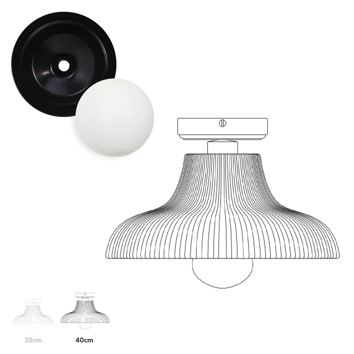 Aquarius Outdoor Semi Flush Ceiling Light - Image 18