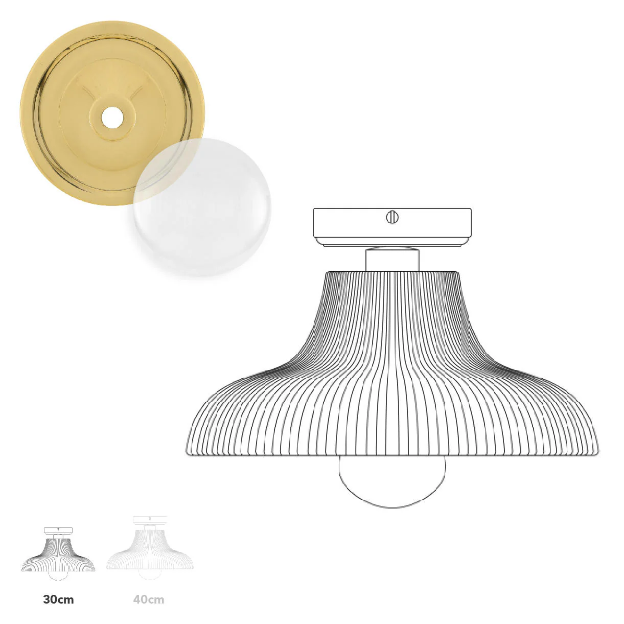 Aquarius Outdoor Semi Flush Ceiling Light - Image 7