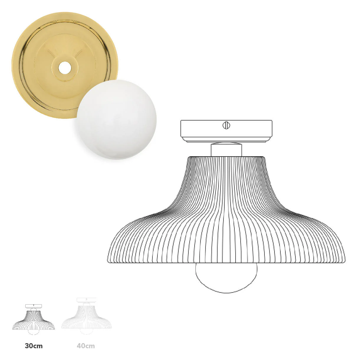 Aquarius Outdoor Semi Flush Ceiling Light - Image 8