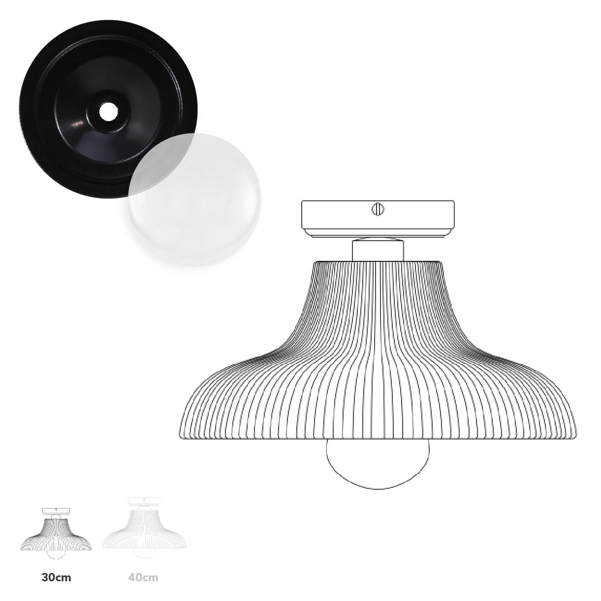 Aquarius Outdoor Semi Flush Ceiling Light - Image 9
