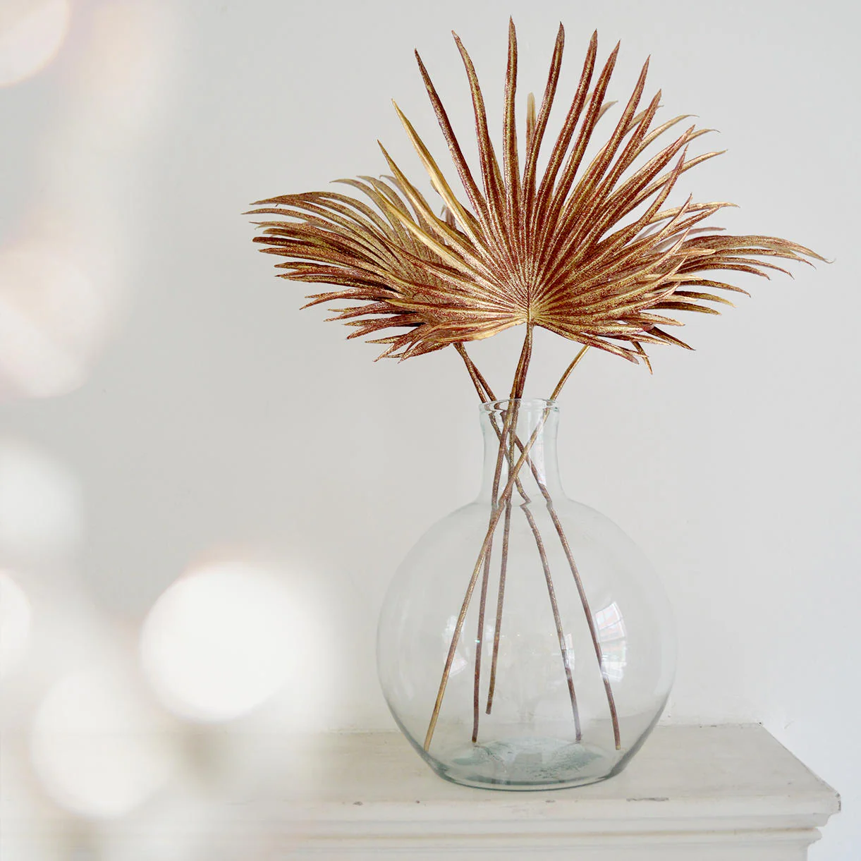 Art Deco Glittered Palm Leaves - Set of 6