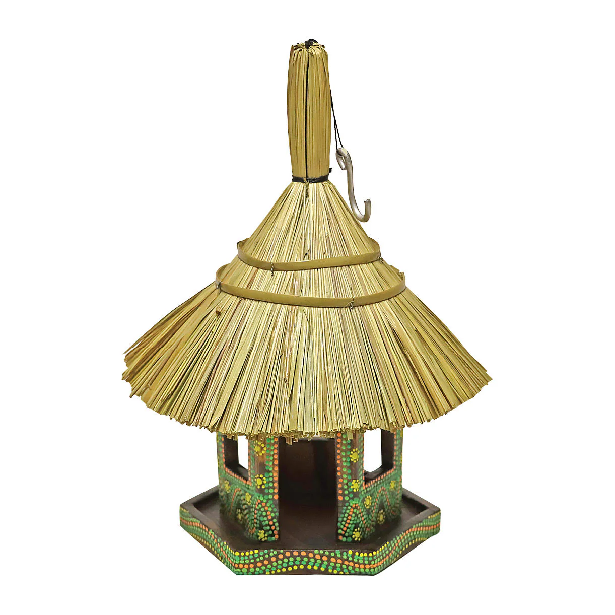 Artisan Balinese Thatched Bird Table - Image 3