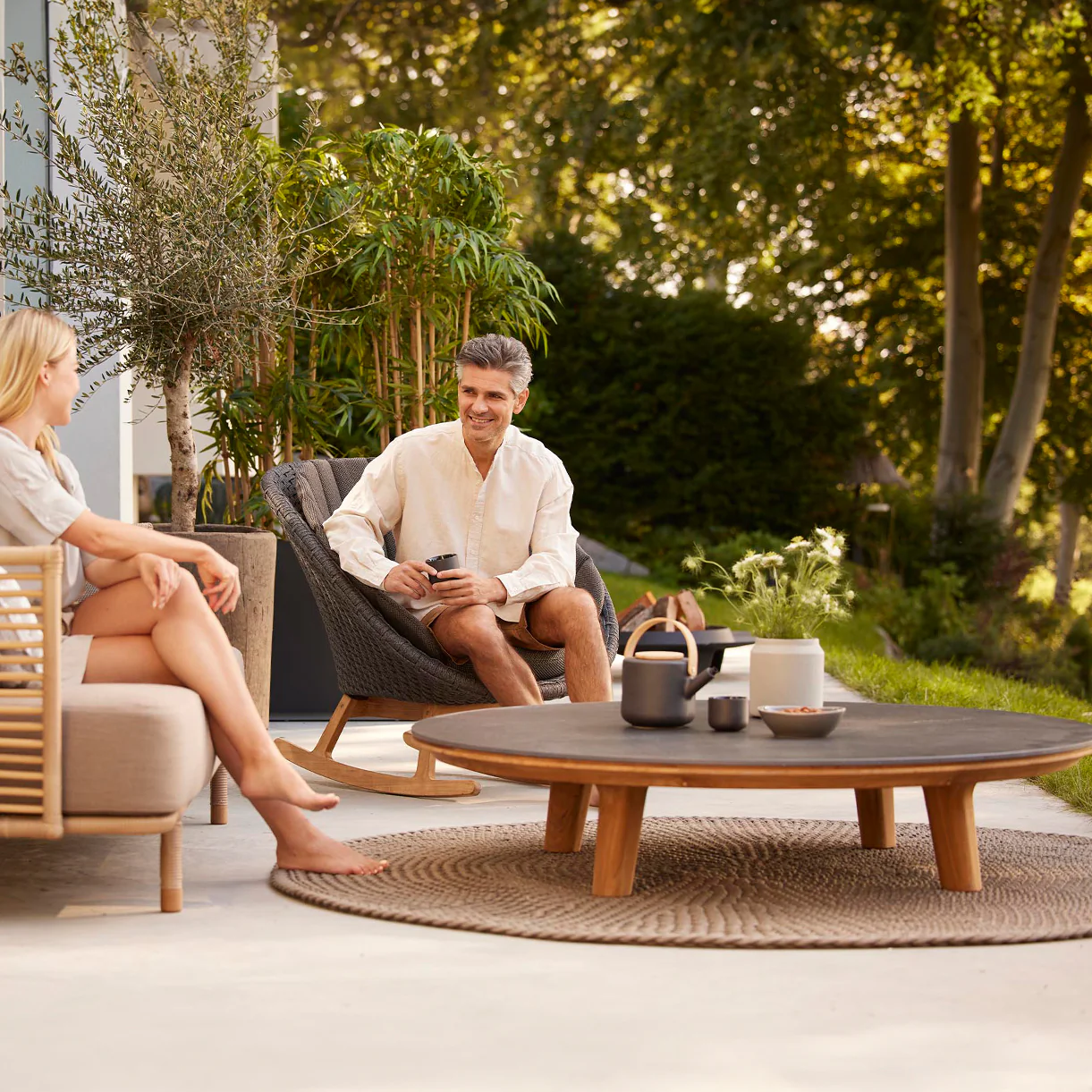 Aspect Round Teak Coffee Table - Image 3