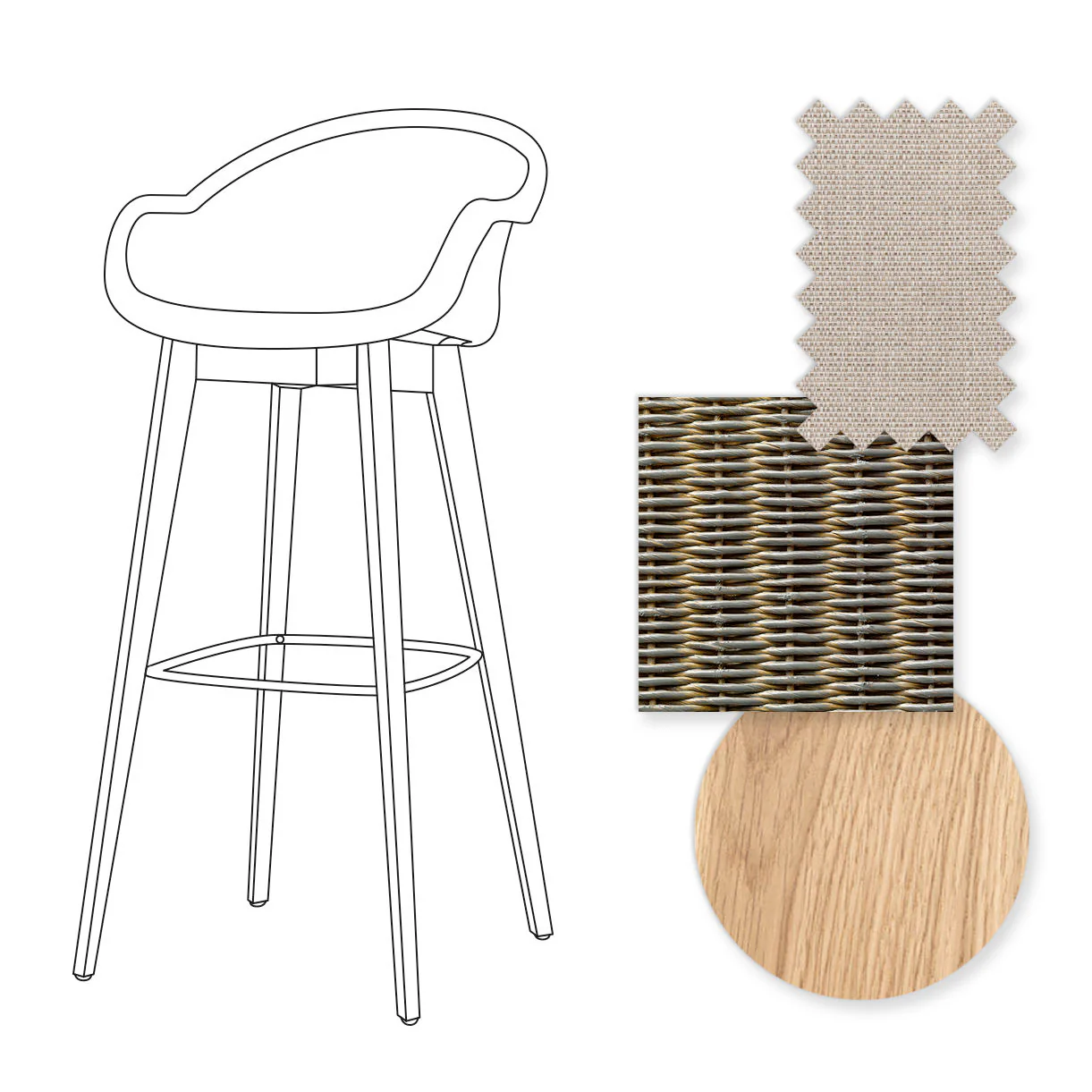 Avril Indoor Bar Stool with Oak Legs - Image 12
