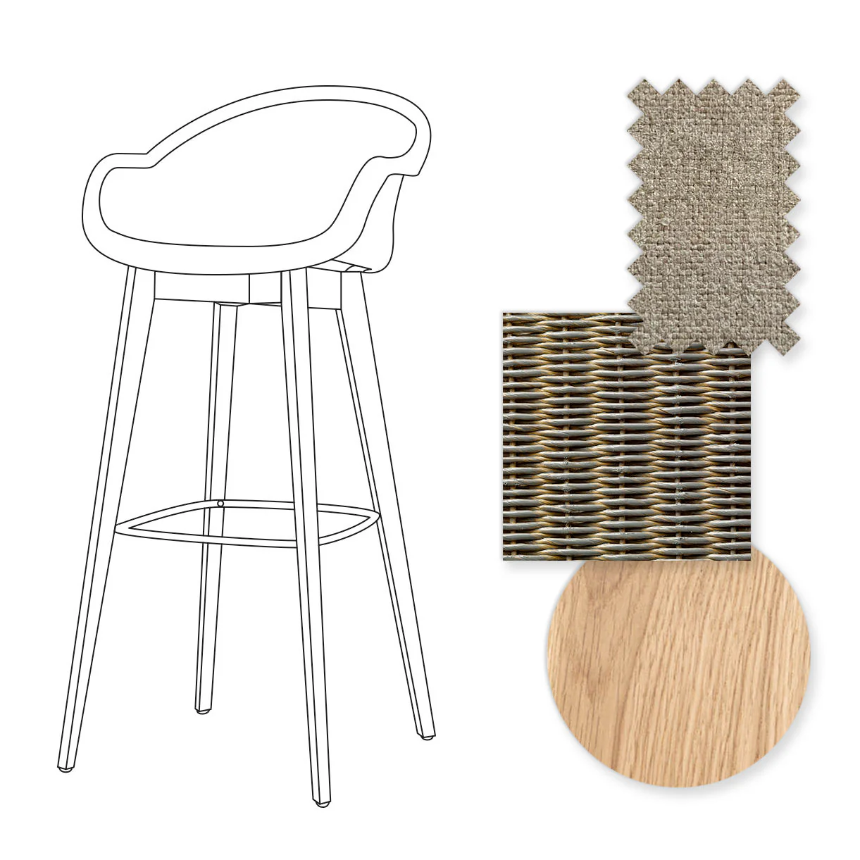 Avril Indoor Bar Stool with Oak Legs - Image 13