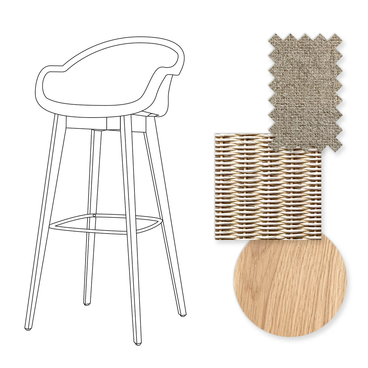 Avril Indoor Bar Stool with Oak Legs - Image 17