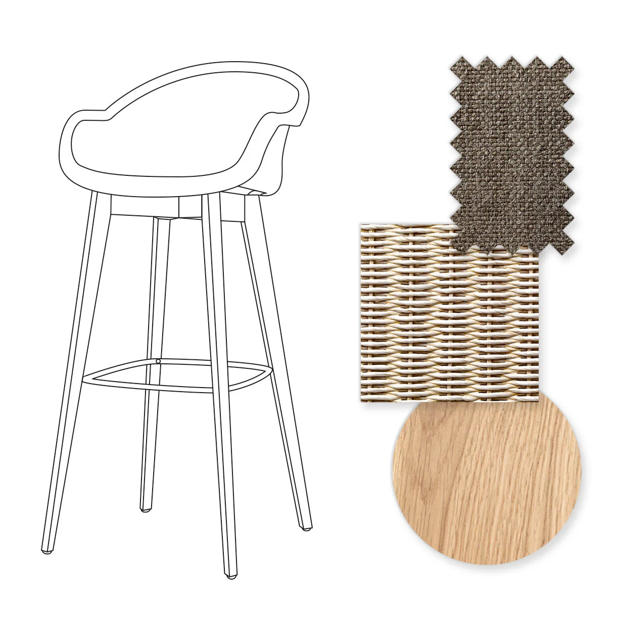 Avril Indoor Bar Stool with Oak Legs - Image 18