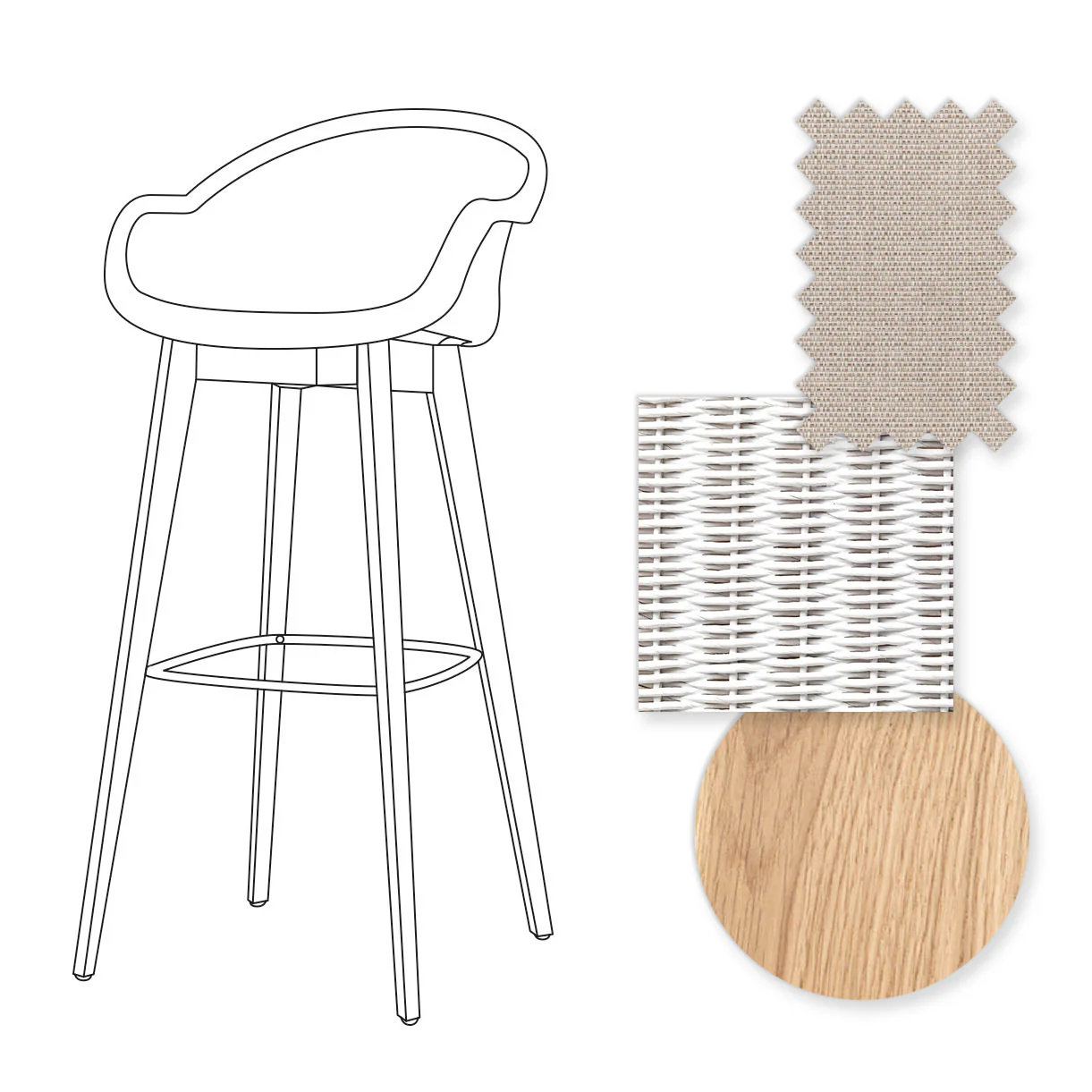 Avril Indoor Bar Stool with Oak Legs - Image 20