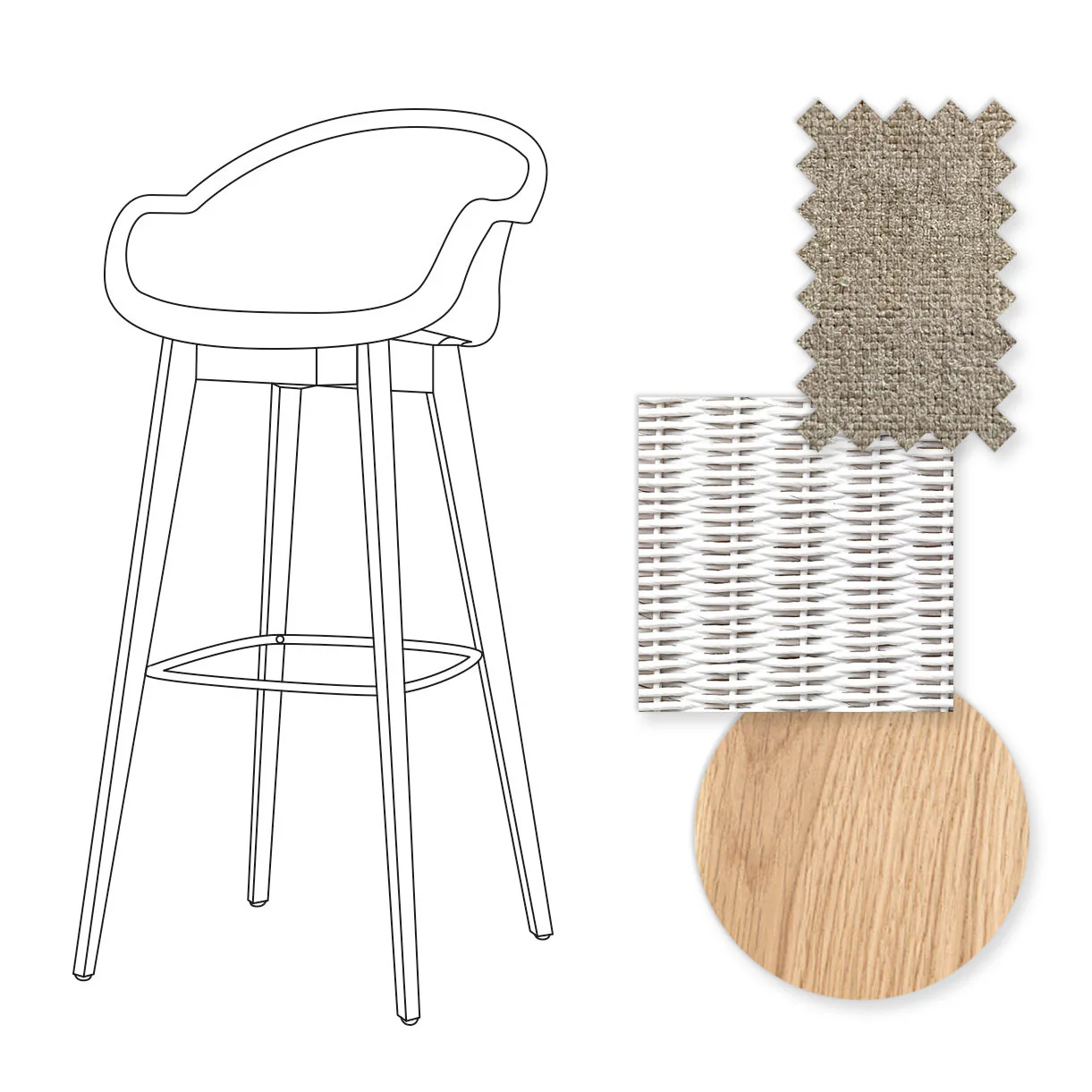 Avril Indoor Bar Stool with Oak Legs - Image 21