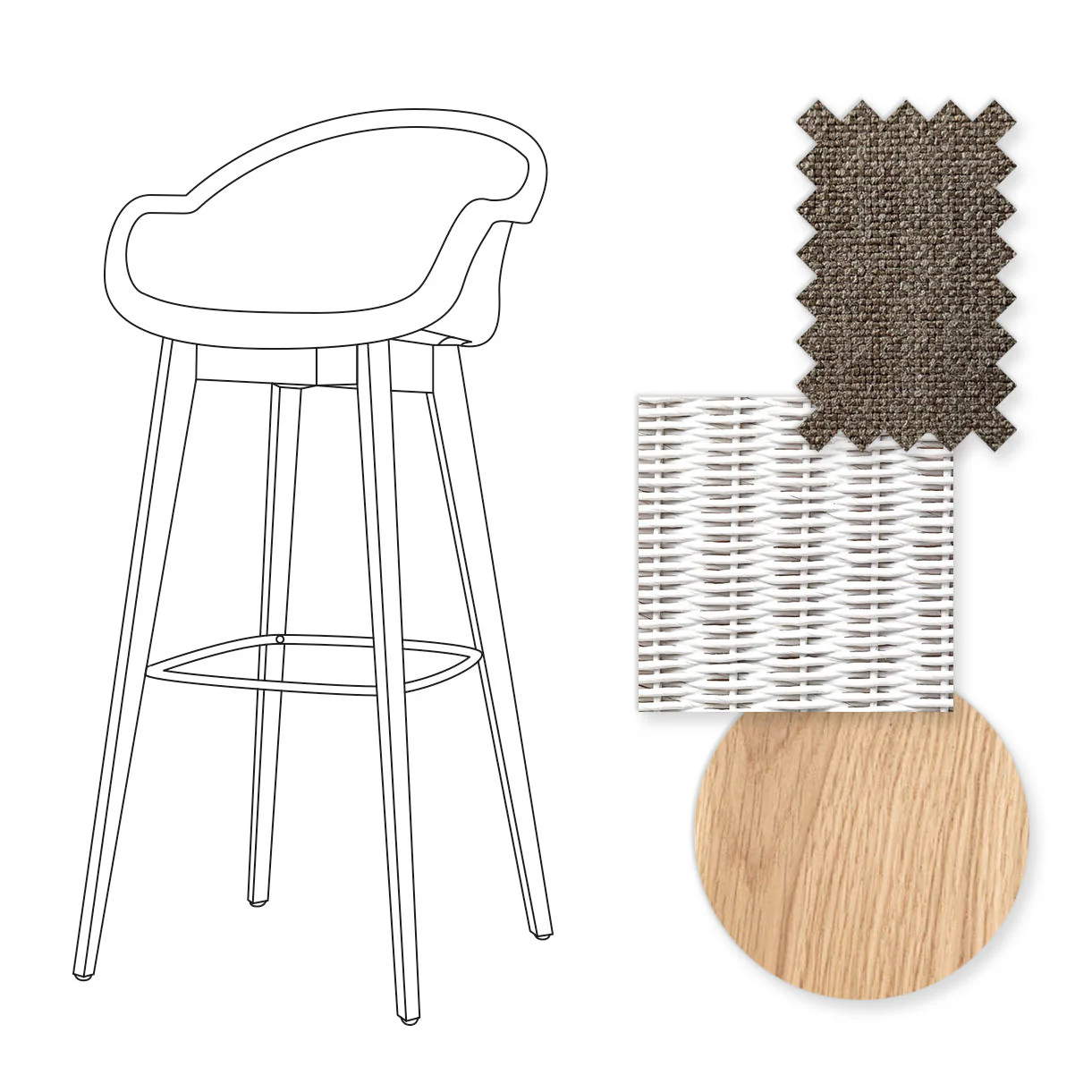 Avril Indoor Bar Stool with Oak Legs - Image 22