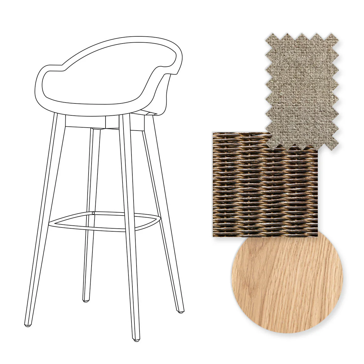 Avril Indoor Bar Stool with Oak Legs - Image 25