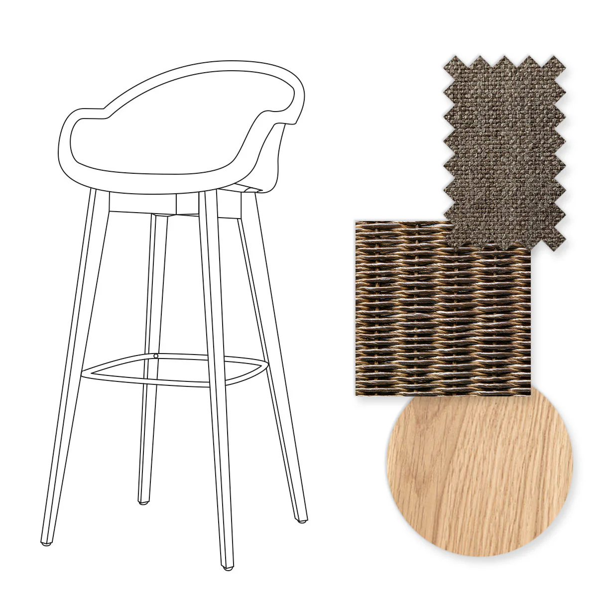 Avril Indoor Bar Stool with Oak Legs - Image 26