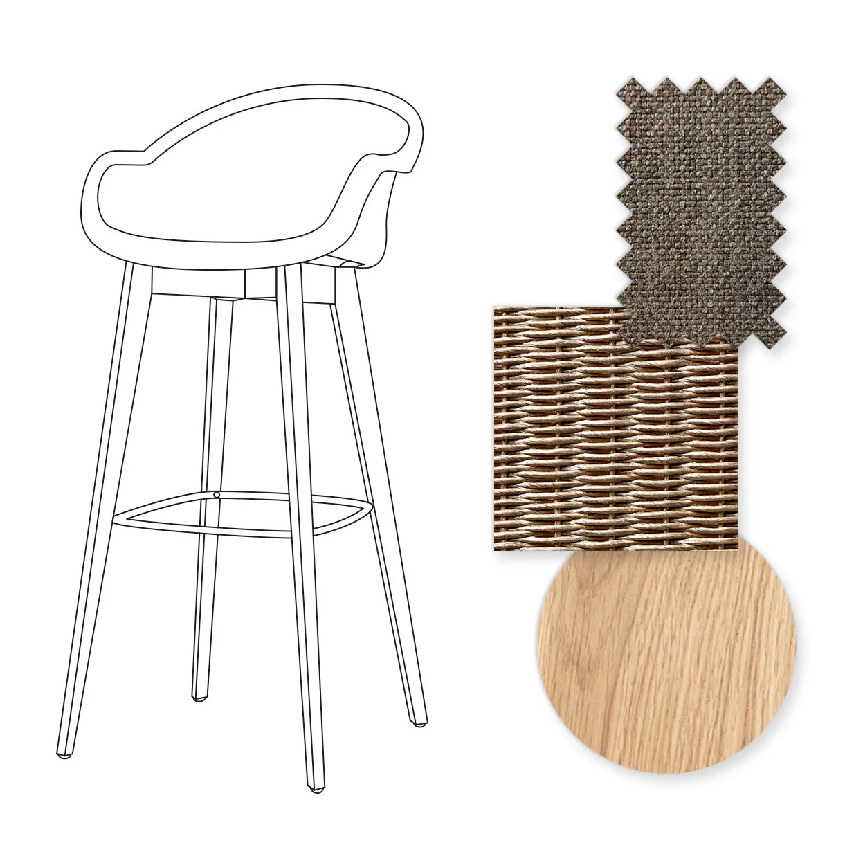 Avril Indoor Bar Stool with Oak Legs - Image 30