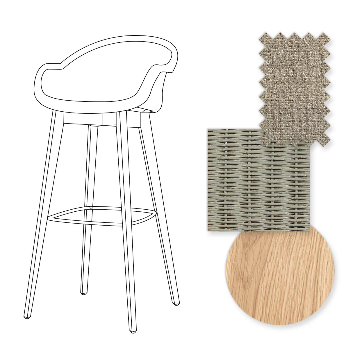 Avril Indoor Bar Stool with Oak Legs - Image 37