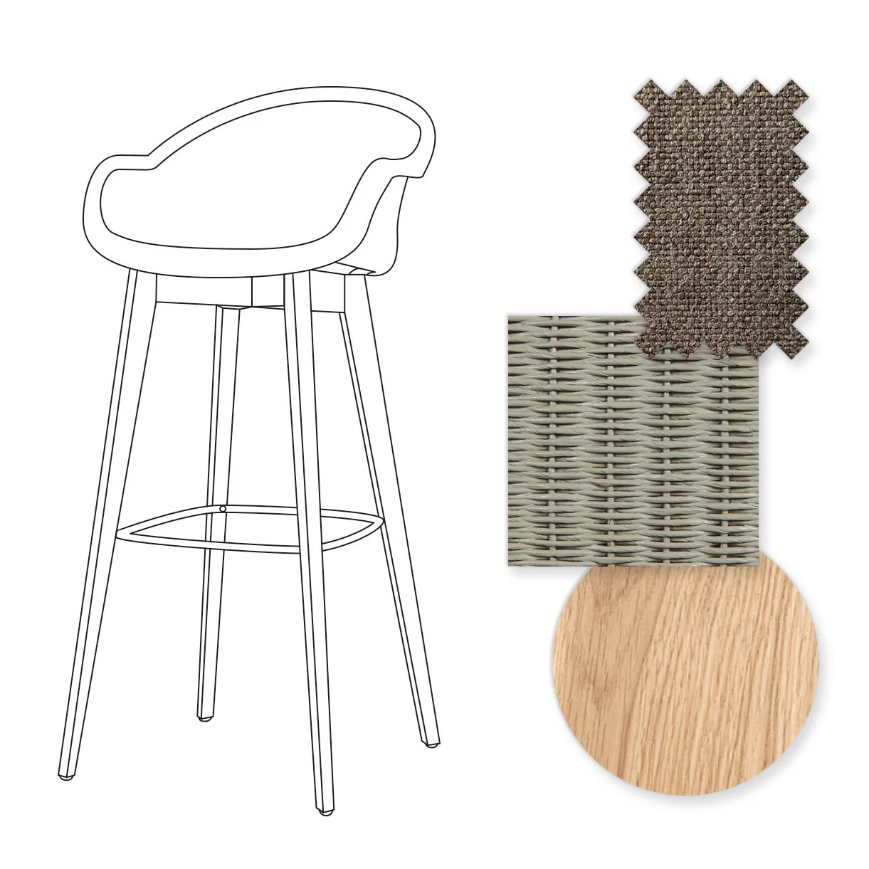 Avril Indoor Bar Stool with Oak Legs - Image 38