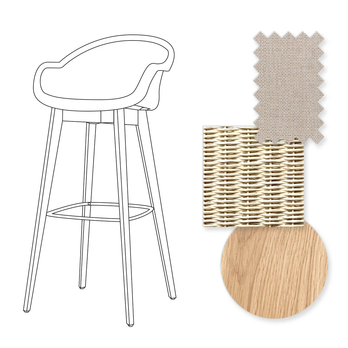 Avril Indoor Bar Stool with Oak Legs - Image 40