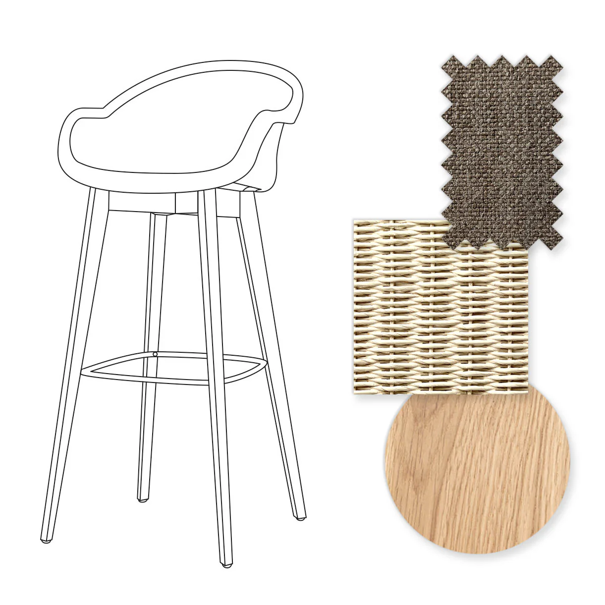 Avril Indoor Bar Stool with Oak Legs - Image 42