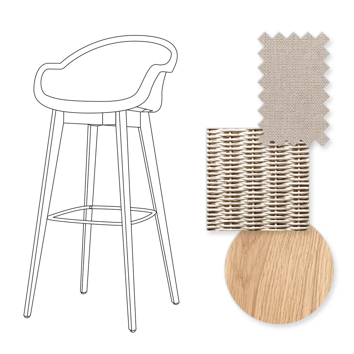 Avril Indoor Bar Stool with Oak Legs - Image 44