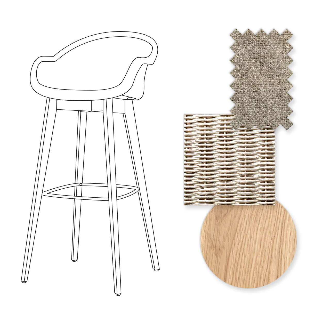 Avril Indoor Bar Stool with Oak Legs - Image 45
