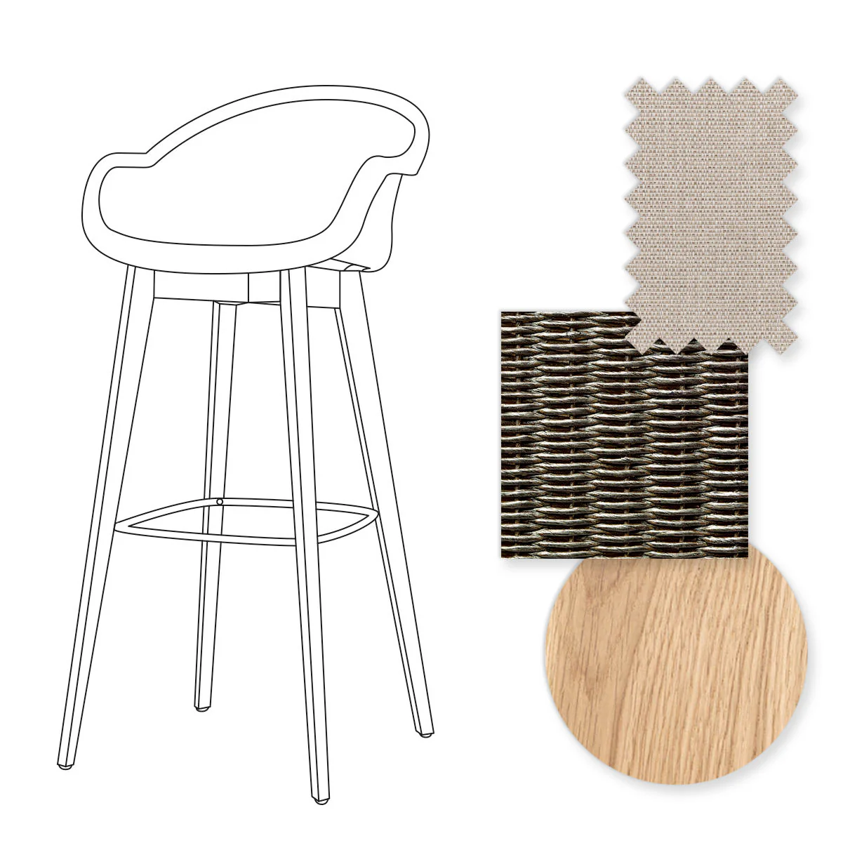 Avril Indoor Bar Stool with Oak Legs - Image 56