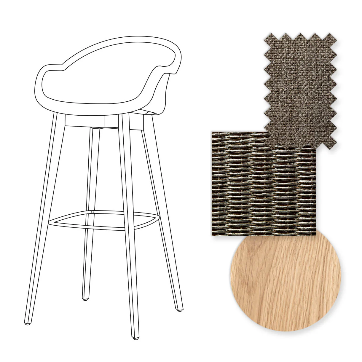 Avril Indoor Bar Stool with Oak Legs - Image 58
