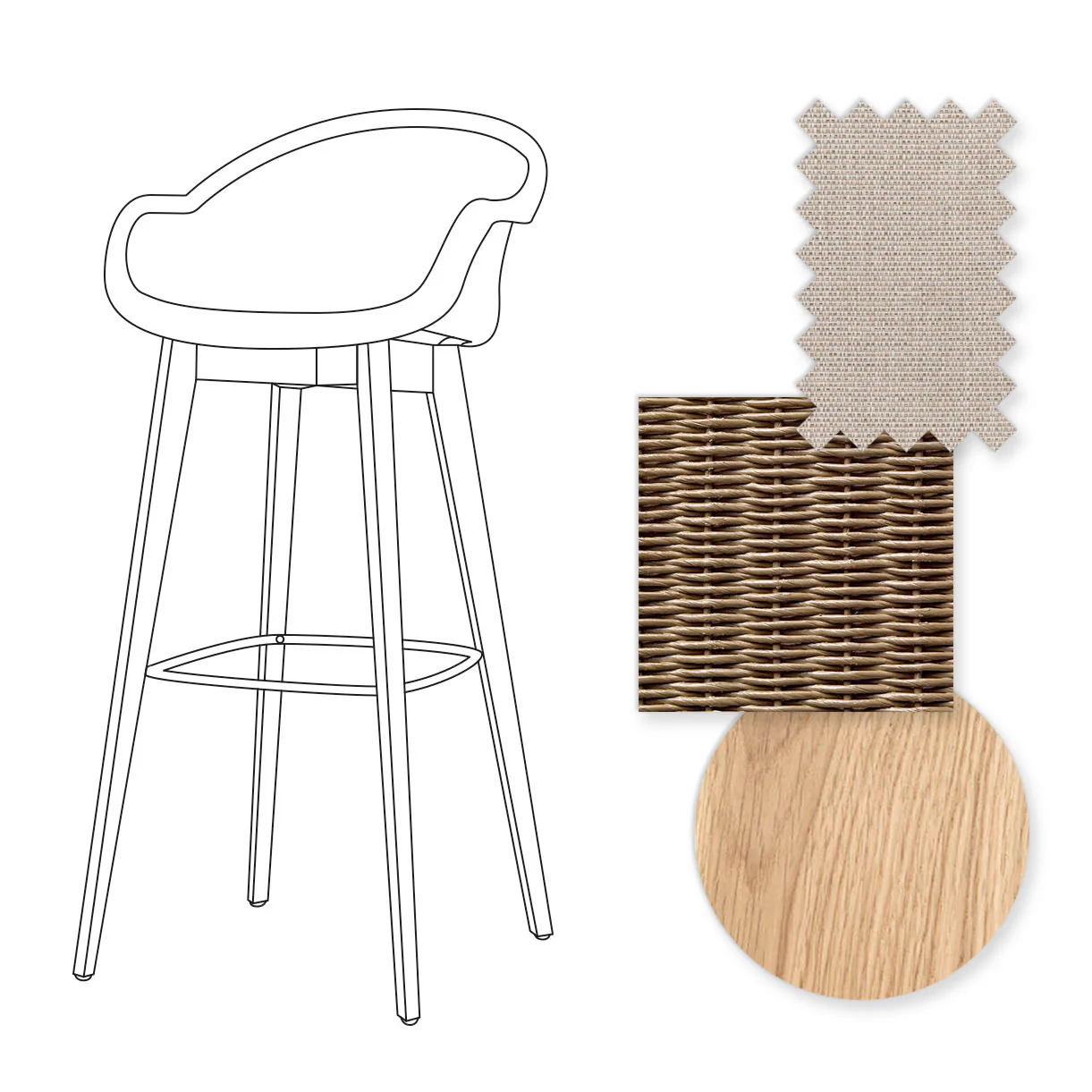 Avril Indoor Bar Stool with Oak Legs - Image 72