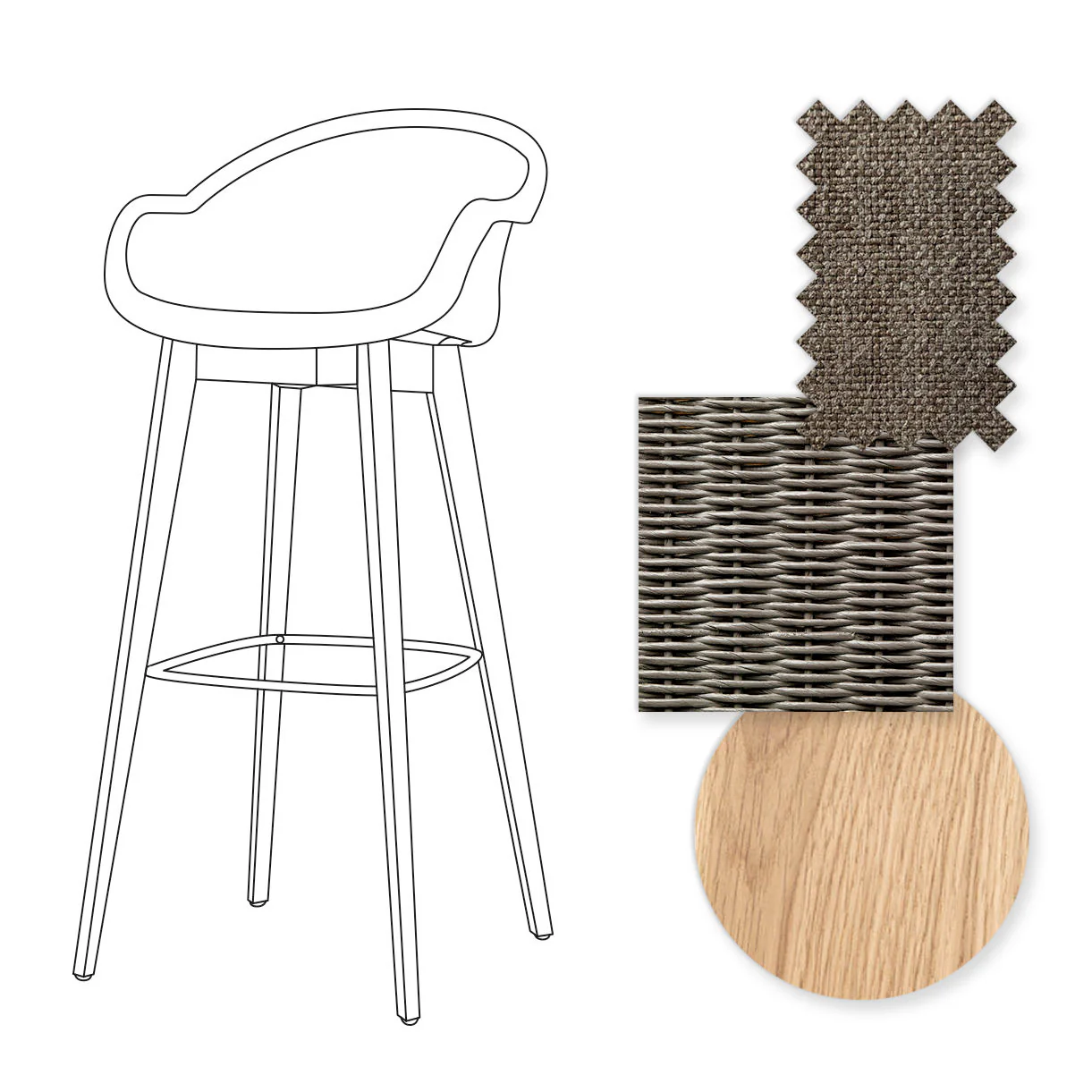 Avril Indoor Bar Stool with Oak Legs - Image 78