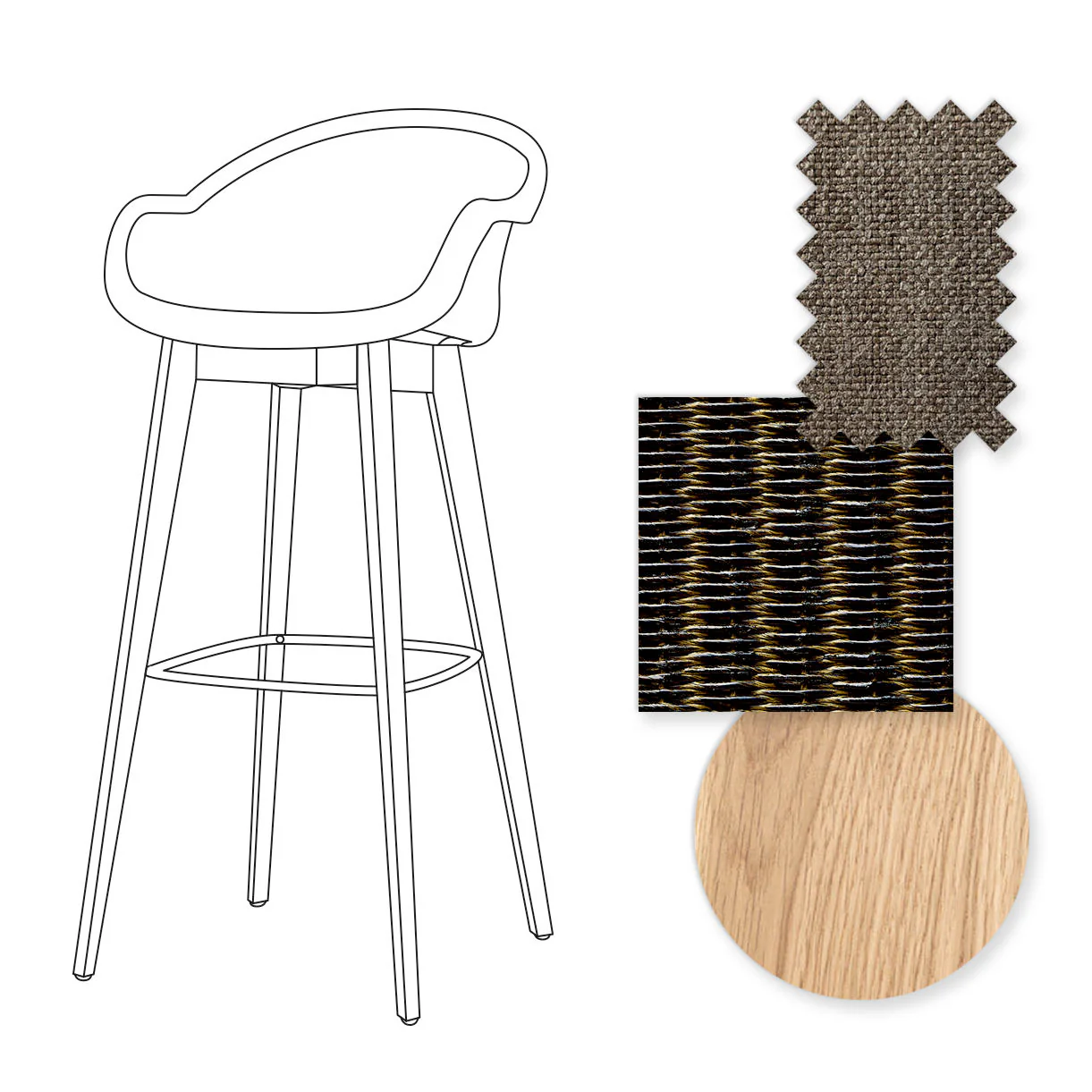 Avril Indoor Bar Stool with Oak Legs - Image 86