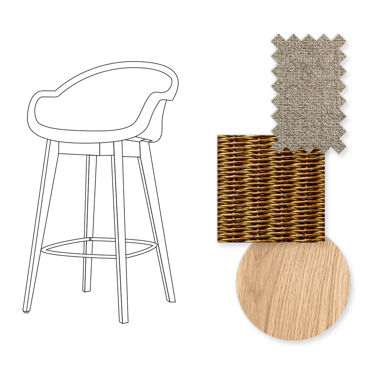 Avril Counter Stool with Oak Legs - Image 10