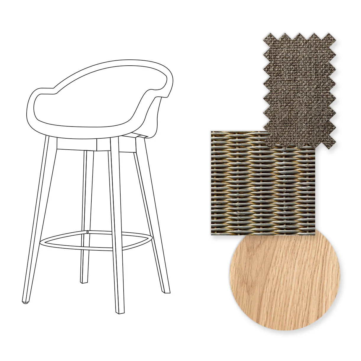 Avril Counter Stool with Oak Legs - Image 15