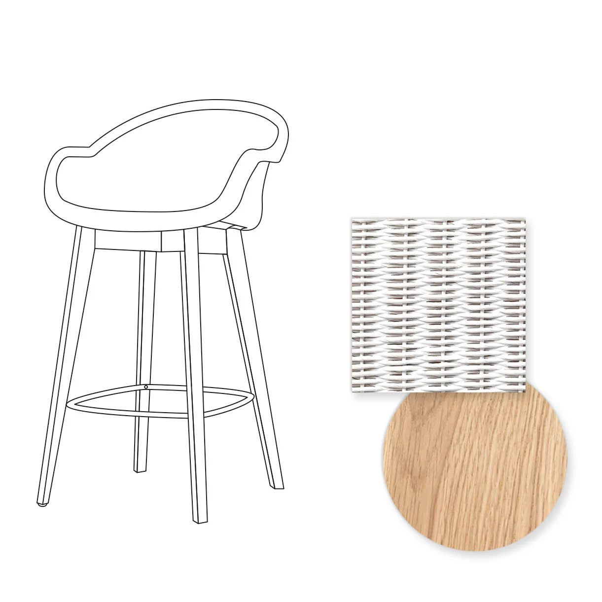 Avril Counter Stool with Oak Legs - Image 20