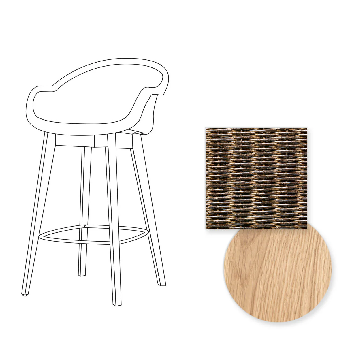 Avril Counter Stool with Oak Legs - Image 24