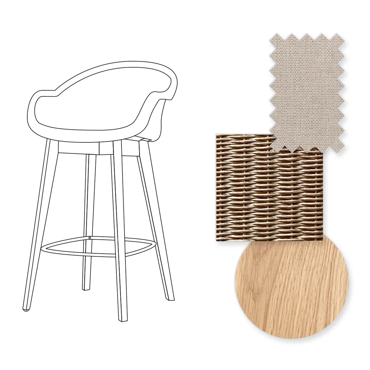 Avril Counter Stool with Oak Legs - Image 29